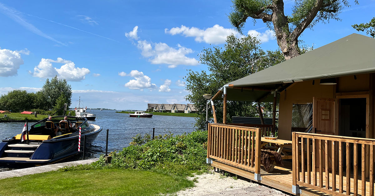 Uitzicht van glampingtent 6 personen - Waterherberg it Beaken